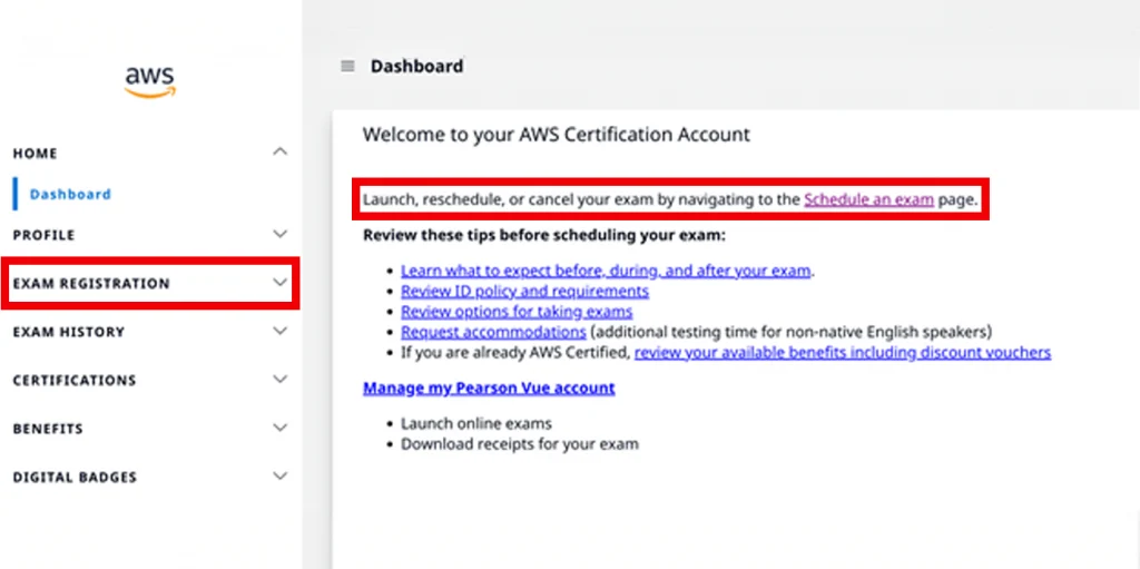 AWS Certification dashboard