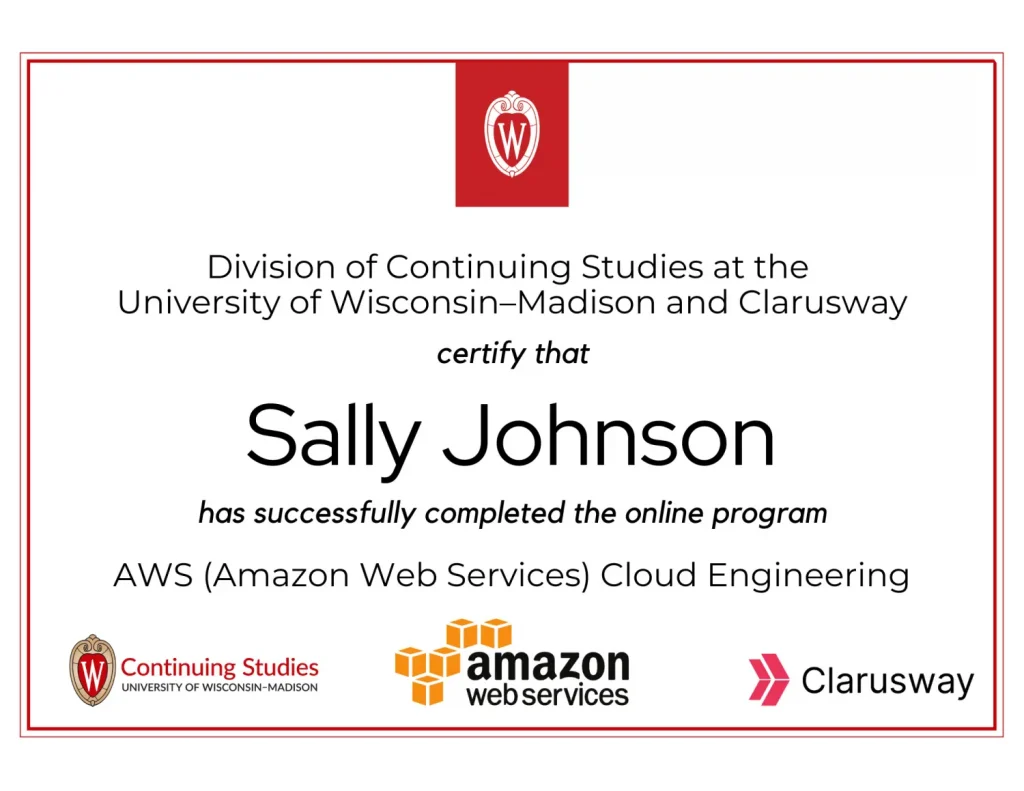 clarusway uwm certtificate aws cloud engineering